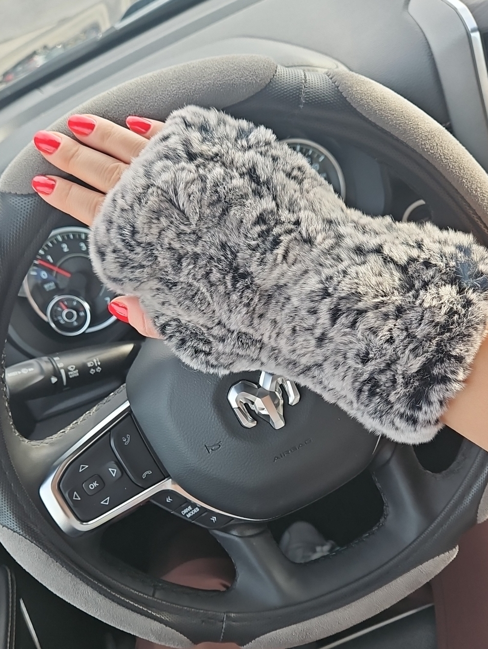 Real Rex Rabbit Fur Fingerless Gloves | Luxury Real Fur Hand Warmers